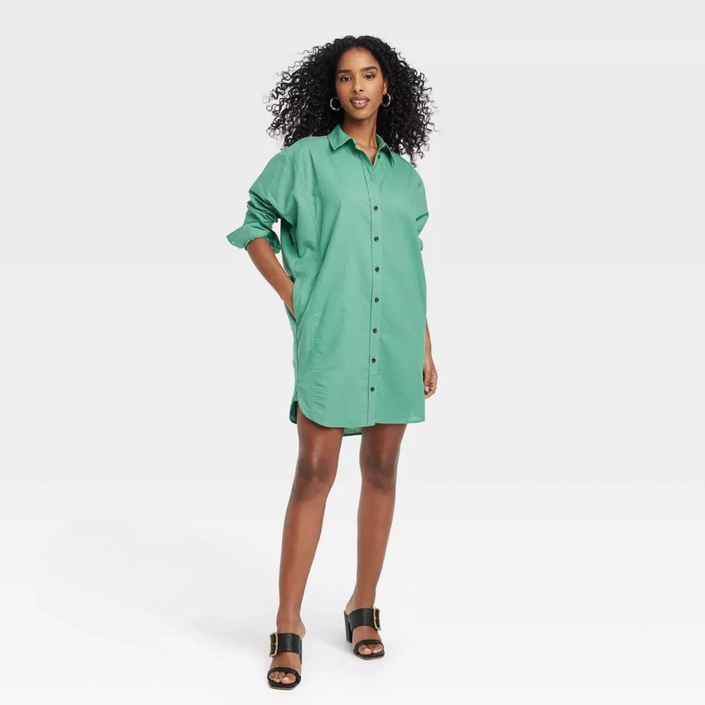 Oversized linen blend dress